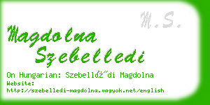 magdolna szebelledi business card